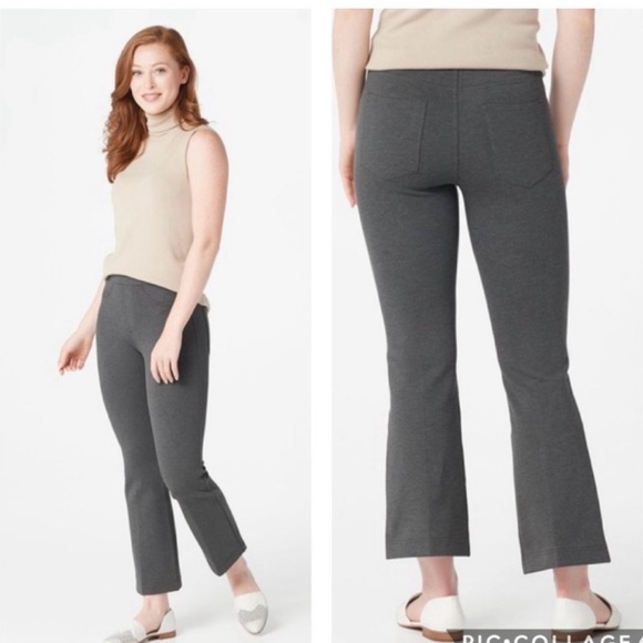 SPANX GREY CROPPED BOOT/FLARE LEG PONTE PANT LARGE PETITE - Picture 9 of 9